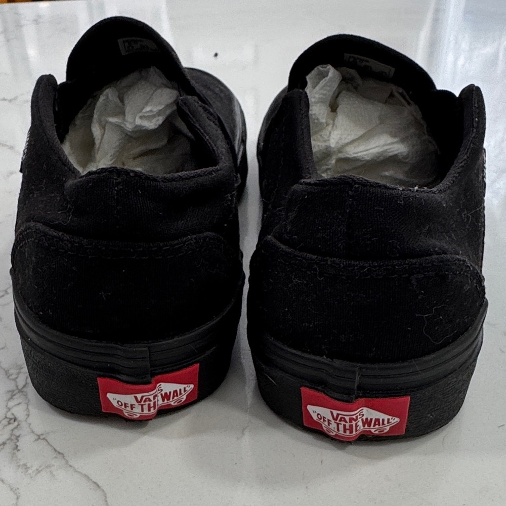 Vans Classic Black Canvas Slip-Ons - Picture 3 of 4